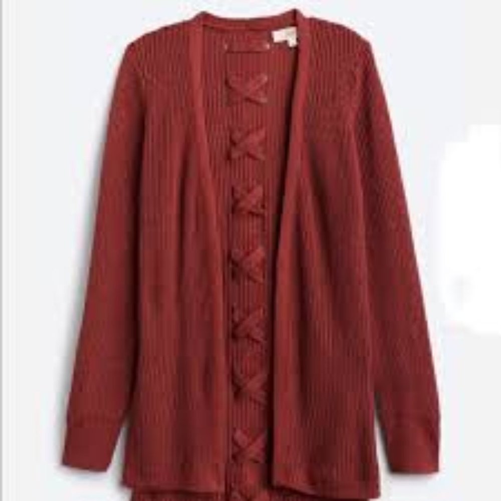 Stitch fix PINQUEJamelya Back Detail Cardigan Burnt Orange